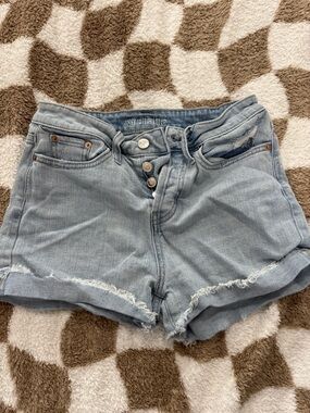 wild fable Light Blue High-Waist Button-Fly Denim Shorts size 00